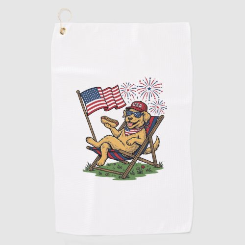 Vintage Patriotic Cats USA Shirt Design (2)_1 Golf Towel