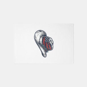 Vintage Patriotic Cowboy Hat Flower Shirt Design_1 Rug