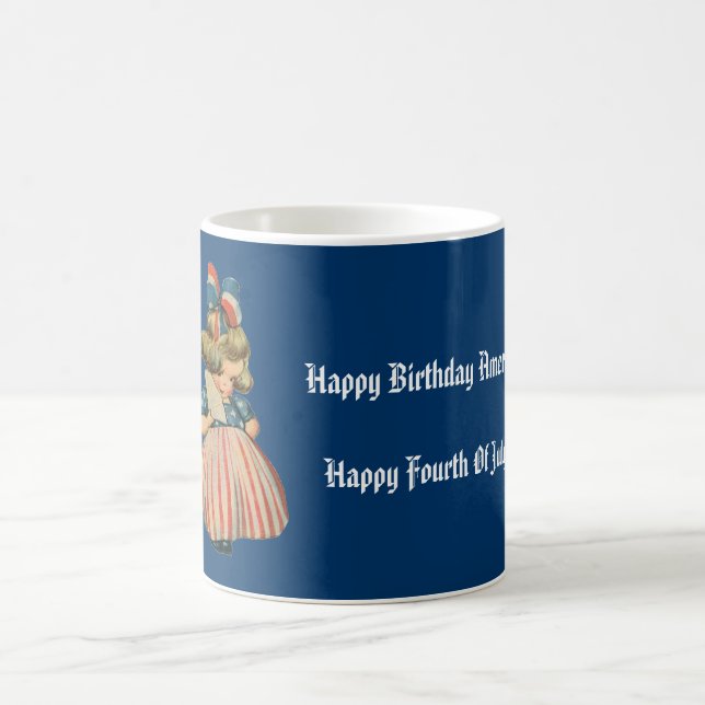 Vintage Patriotic Cutie Coffee Mug (Center)