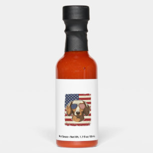 Vintage Patriotic Dachshund Flag Sunglasses Vector Hot Sauces
