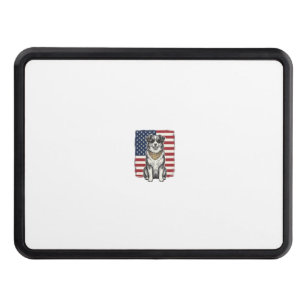 Vintage Patriotic Dog American Flag Shirt Design_1 Hitch Cover