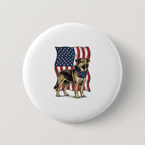 Vintage Patriotic Dog Flag Vector Shirt Design_1 Button