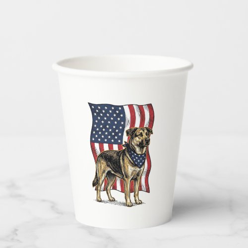 Vintage Patriotic Dog Flag Vector Shirt Design_1 Paper Cups