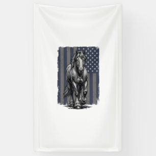 Vintage Patriotic Draft Horse Flag Vector Design_1 Banner