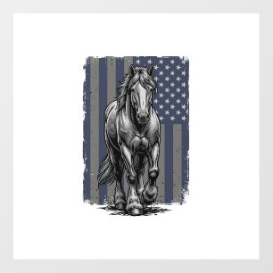 Vintage Patriotic Draft Horse Flag Vector Design_1 Floor Decals