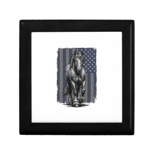 Vintage Patriotic Draft Horse Flag Vector Design_1 Gift Box
