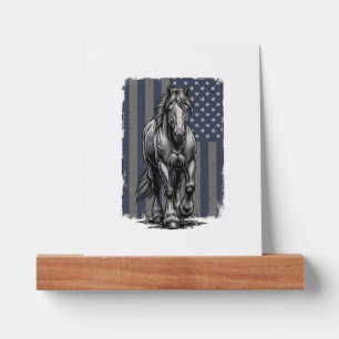 Vintage Patriotic Draft Horse Flag Vector Design_1 Picture Ledge