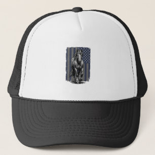 Vintage Patriotic Draft Horse Flag Vector Design_1 Trucker Hat
