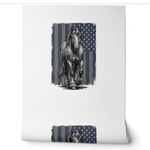 Vintage Patriotic Draft Horse Flag Vector Design_1 Wallpaper