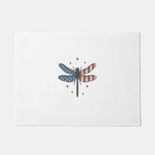 Vintage Patriotic Dragonfly Vector Shirt Design_1 Doormat