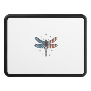 Vintage Patriotic Dragonfly Vector Shirt Design_1 Hitch Cover