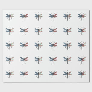 Vintage Patriotic Dragonfly Vector Shirt Design_1 Wrapping Paper