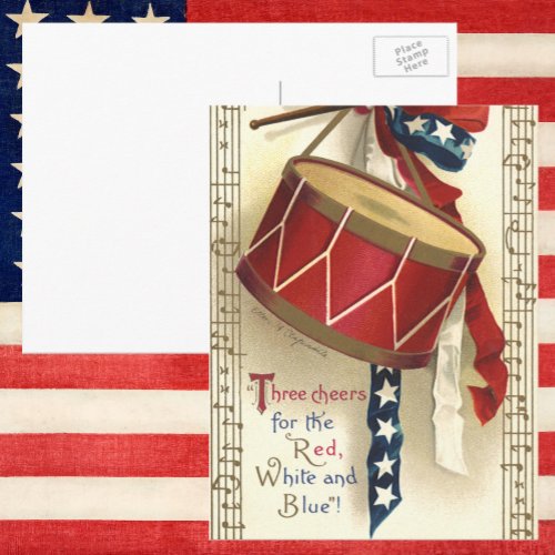 Vintage Patriotic Drums with Musical Notes