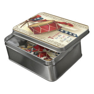 Vintage Patriotic, Drums with Musical Notes Jigsaw Puzzle