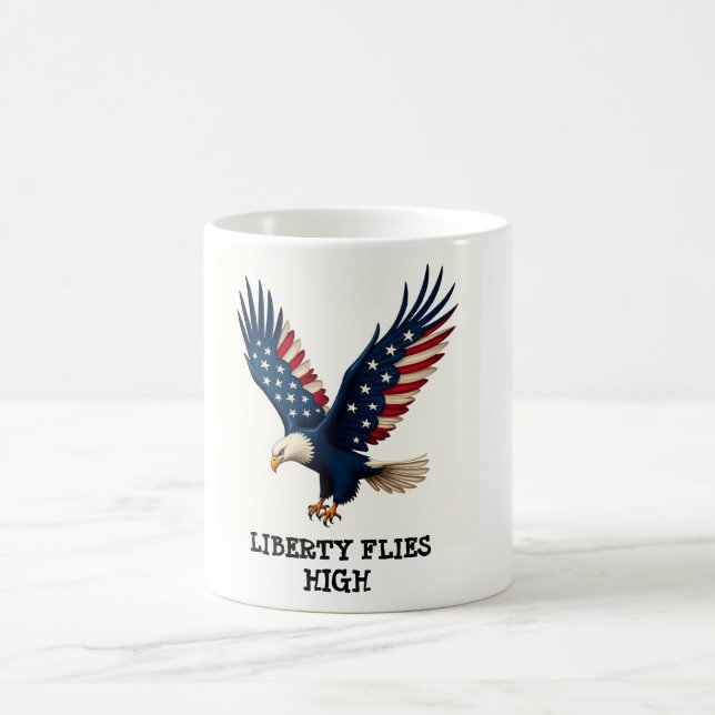 Vintage Patriotic Eagle 4th of July Coffee Mug  (Center)