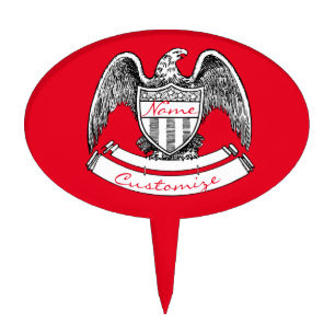 Vintage Patriotic Eagle PlaqueThunder_Cove Cake Topper