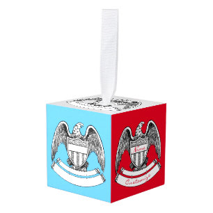 Vintage Patriotic Eagle PlaqueThunder_Cove Cube Ornament