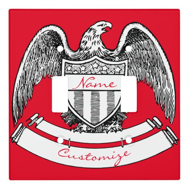 Vintage Patriotic Eagle PlaqueThunder_Cove Light Switch Cover (Front)