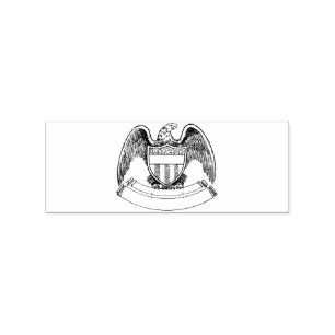 Vintage Patriotic Eagle PlaqueThunder_Cove Rubber Stamp