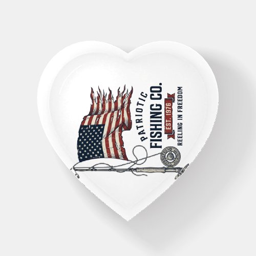 Vintage Patriotic Fishing Flag Vector Design_1 Paperweight