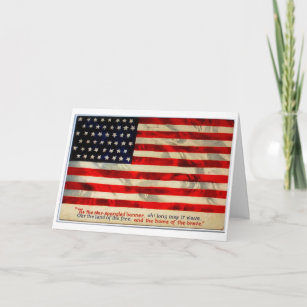 Vintage patriotic flag all-occasion greeting card