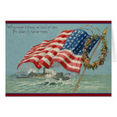 Vintage Patriotic Flag Card (Front Horizontal)