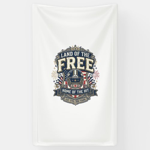 Vintage Patriotic Football Land of the Free Shirt_ Banner