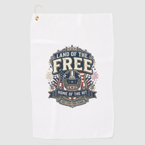 Vintage Patriotic Football Land of the Free Shirt_ Golf Towel