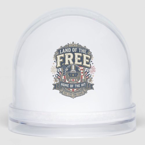 Vintage Patriotic Football Land of the Free Shirt_ Snow Globe