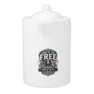 Vintage Patriotic Football Land of the Free Shirt_ Teapot