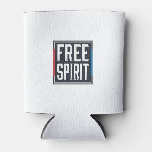 Vintage Patriotic Free Spirit Box Graphic Design_1 Can Cooler