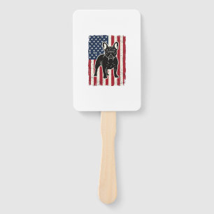 Vintage Patriotic French Bulldog Flag Shirt_1 Hand Fan