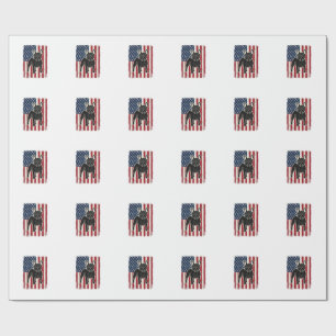 Vintage Patriotic French Bulldog Flag Shirt_1 Wrapping Paper