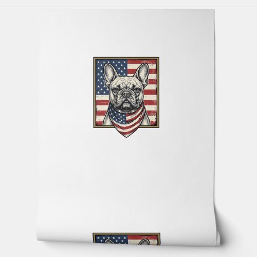 Vintage Patriotic French Bulldog Flag Wallpaper