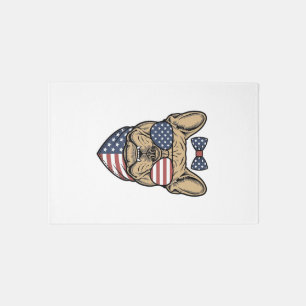 Vintage Patriotic French Bulldog Vector Art_1 Rug