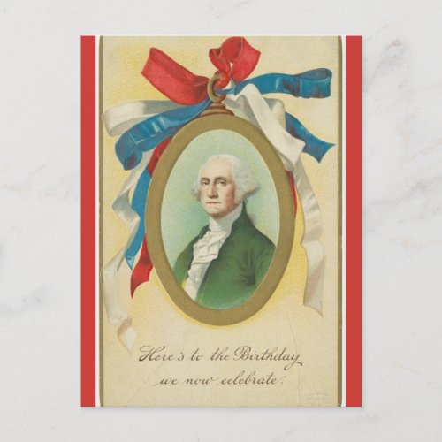 Vintage Patriotic George Washingtons Birthday Postcard