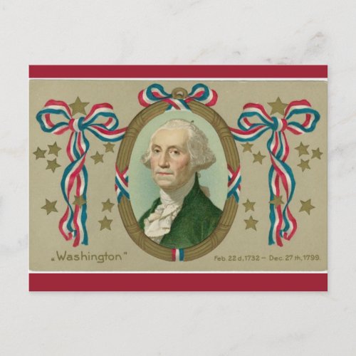 Vintage Patriotic George Washingtons Portrait Postcard