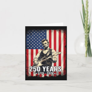 Vintage patriotic guitar lincoln inspired american card