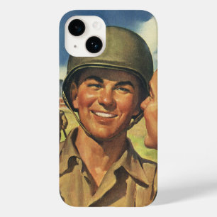Vintage Patriotic Heroes, Military Airplane Men Case-Mate iPhone 14 Case
