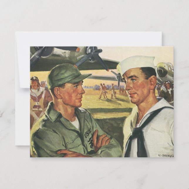 Vintage Patriotic Heroes, Military Men in Uniform (Front)