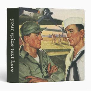 Vintage Patriotic Heroes, Military Men in Uniform 3 Ring Binder