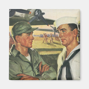 Vintage Patriotic Heroes, Military Men in Uniform Magnet