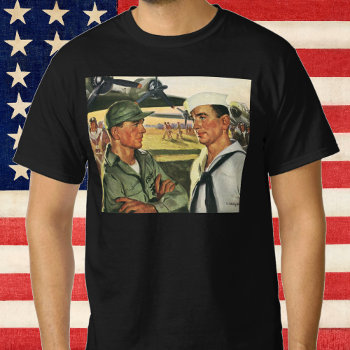 Vintage Patriotic Heroes  Military Men In Uniform T-shirt by YesterdayCafe at Zazzle