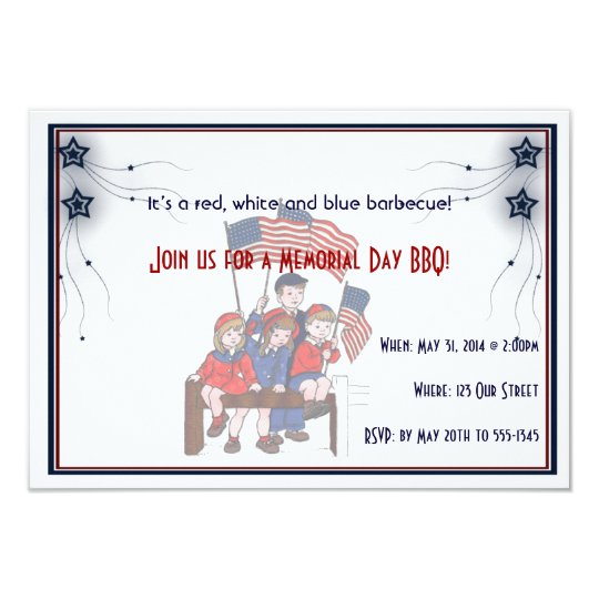 Vintage Patriotic Kids Memorial Day Card