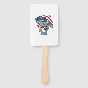 Vintage Patriotic Koala Flag Shirt Design_1 Hand Fan