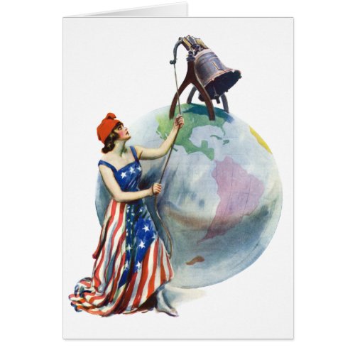 Vintage Patriotic Lady Liberty Magazine Cover Art