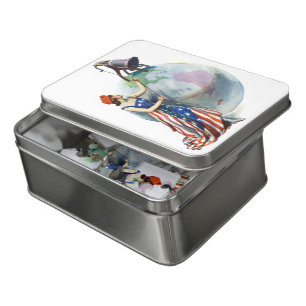 Vintage Patriotic Lady Liberty Magazine Cover Art Jigsaw Puzzle