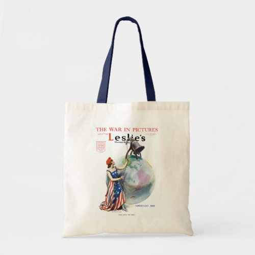 Vintage Patriotic Lady Liberty Magazine Cover Art Tote Bag