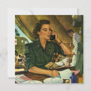 Vintage Patriotic, Medical Nurse on Phone