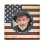 Vintage Patriotic Memorial American Flag Photo